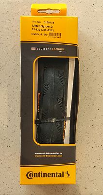 Превью  Велопокрышка CONTINENTAL Ultra Sport II 28"/700C Black/White Кевлар 180 TPI  (0150178)